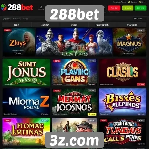 Variedade de jogos disponíveis na 288bet
